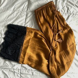 Intimately by Free People Wide Leg Silk Drawstring Palazzo